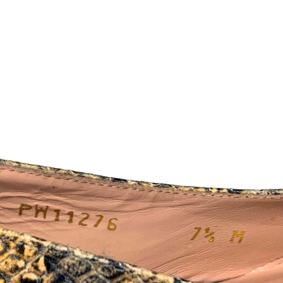 Stuart Weitzman Reptile Embossed Leather Slingback‎ Kitten Heels - Picture 5 of 14
